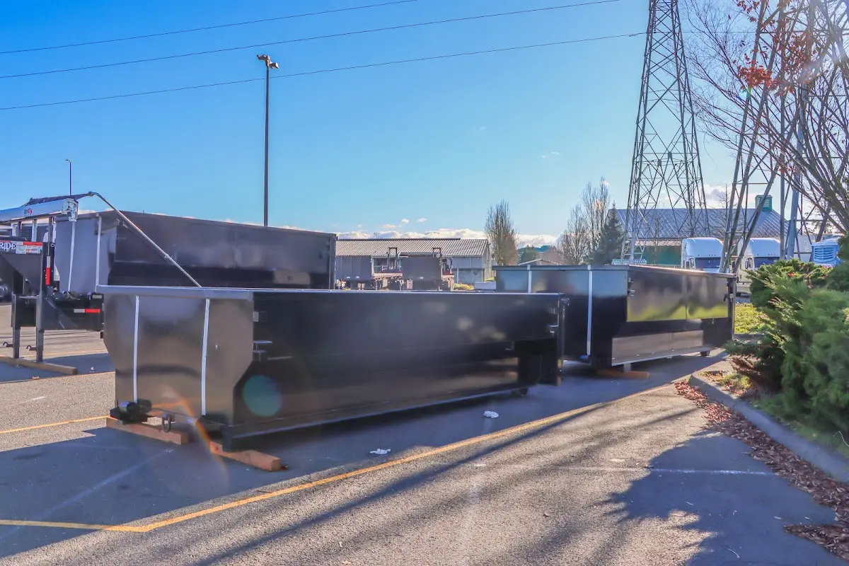 Roll-off dumpster ready for waste disposal at job site for Roofing Dumpster Rental in Mountain Home